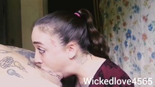 Hot goth Cum eating sloppy BALLS DEEP deepthroat CUM IN THROAT