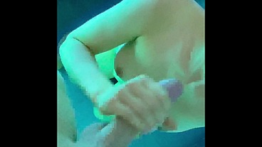 Horny guy fucks me in the solarium and cums on my ass