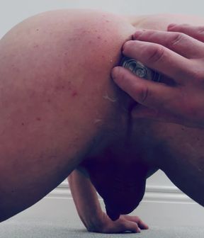 Gaping hole taking drinks can