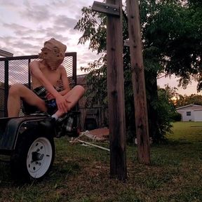 Twink Gets destroyed in the forest while jerking off naked