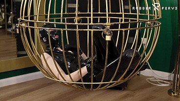 Masturbation in a golden bird cage