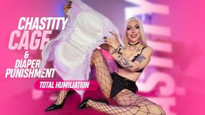 Chastity Cage & Di4per Punishment - Total Humiliation - Taboo - Step-Mommy joi  - ABDL - louboutin heels - fishnets - blonde gooddess - milf .- femdom