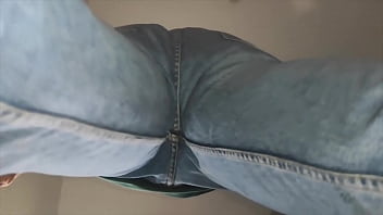 giant male buttcrush jeans teddy bear pov