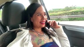 My boss challenged me and I did it! Masturbating in the car on the highway
