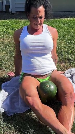 Muscle MILF Kandys Watermelon Crush Domination