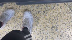 White air max sneakers in supermarket