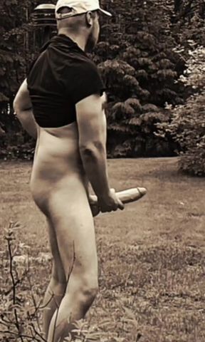 Gif art. Cock&amp;ballsring in public beach.