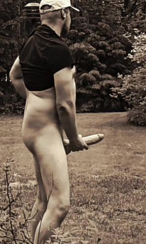 Gif art. Cock&amp;ballsring in public beach.