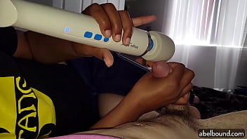 Masturbating Him With A Magic Wand