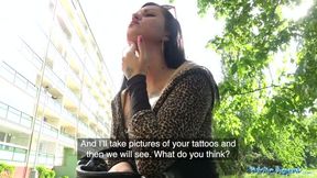 Sexy tight tattooed body fucked in empty building by big dick