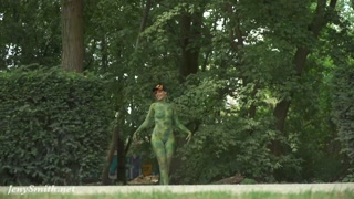Invisible nakedness in the city. Body Art with public nude by Jeny Smith