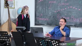 Hairy college girl Dolly Leigh's first experience with an older man