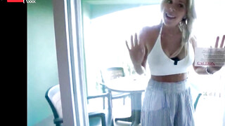 "Hot Blonde Teen Gives A Wild Outdoor Fuck On The Balcony"