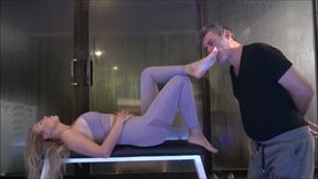 GABRIELLA - Gym exercises - Toe sucking, sweaty feet licking, face crushing under feet