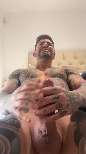 Handsome Masturbates on His Bed