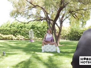 BTS - Small Jesse Pony Gets Her Bazookas Out During A Photoshoot!