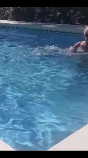 Yesterday’s Filming Day Ended with a Dip in the Pool