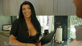 Curvy bitch with sexy tattoo on her back Romi Rain enjoys having dirty sex with her lover