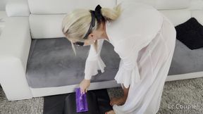 POV Wife Rides a Sybian and Ends With a Huge Cumshot