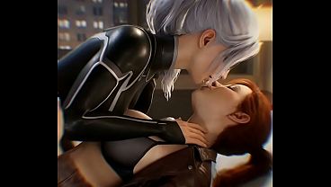 Black Cat x Mary Jane Watson Lesbian action (SpiderMan PS4)(AI generated)