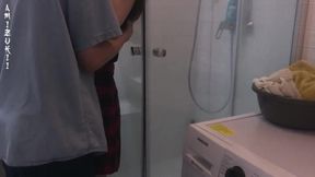 Small college classmate gives a sloppy blowjob and deep throat while