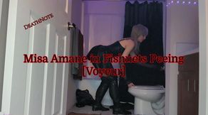 Misa Amane in Fishnets Peeing [Voyeur]