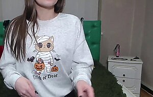 Tiny tits amateur masturbates with toy on webcam show