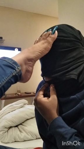 Sensual Blue Long Toenails Foot Worship