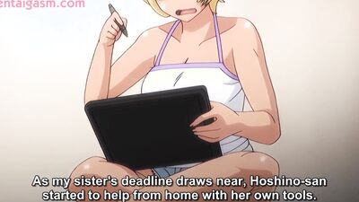 Watch Oome, the blonde cartoon babe, take on two cocks in a wild Japanese orgy with Heart Mark Motto