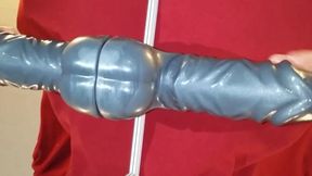 Prostate milking with HUGE dildo in Chastity till orgasm