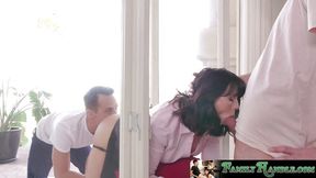 Busty MILF enjoys dual penetration during a wild &mdash;  intense sexual encounter