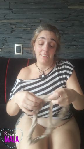Dirty panties sniffers. Very dirty wet pussy / Dirty panties and lots of mucus   Clip 1