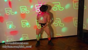 Dancing in a club I ripped my thong off and jerked off until I came all over my body
