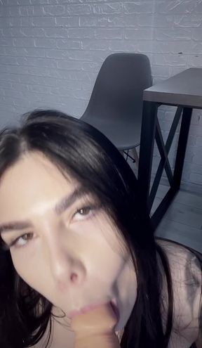 Lonely girlfriend takes care of her needs with a tasty solo bj