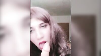 Compilation of a kinky crossdressing dude having dirty fun with dildos