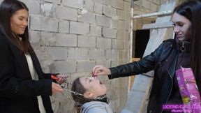 SARAH and VICTORIA - Pet on a chain!