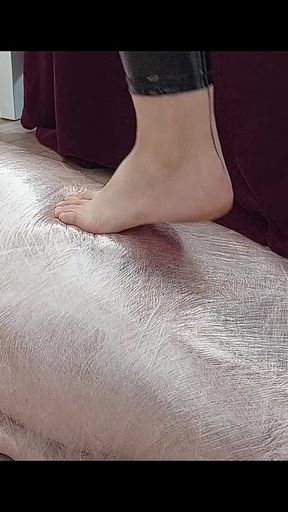 Mummified, Tickled and Trampled - Made Him Cum Under My Feet