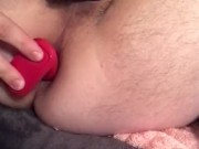 Guy in cock lock playing with my shaved ass!