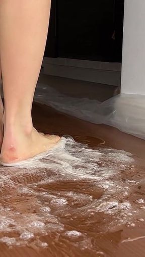 Barefoot Stuck in a Sticky Glue