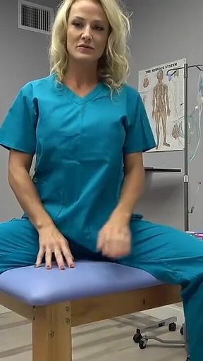 Mature Blonde Nurse Sydney Hail Masturbates at Work