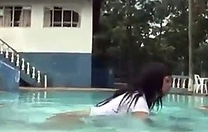 Crazy summer of a busty tranny girl