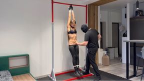 Hanging and punching in the stomach (custom video)