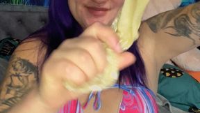 valeri in swimsuit pop balloons and condom