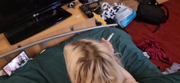 Cute Blonde Smoking Fucked From Behind. Amateur Porn