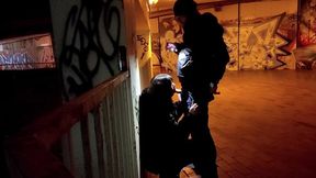 The obedient slut wife sucks dick in the underpass part 2