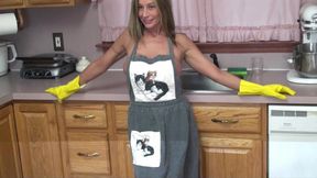 Milf taking a break from doing dishes