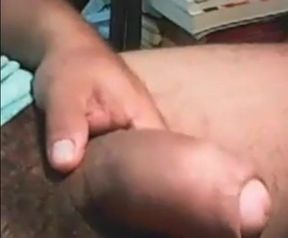 Fat Uncut Latino Daddy Shoots Thick Load
