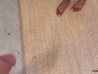 This brown beauty will punish him with some ballbusting