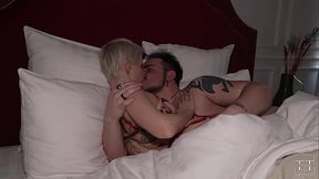 Sensual night sex with busty blonde who loves sloppy blowjobs