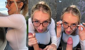 Dani Day Gets Huge Cum All Over Her Glasses